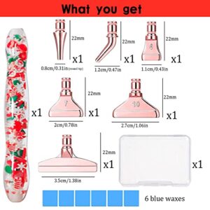 Rose Gold Metal Stainless Steel Tip Resin Diamond Painting Art Club Sticky Drill Dot Pen Stylus Kits Set Accessories Tool with Wax for 5d DIY Diamond Painting Gem Nail Art Christmas