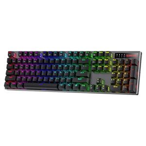 redragon k556 pro upgraded wireless rgb gaming keyboard, bt/2.4ghz tri-mode aluminum mechanical keyboard w/no-lag connection, hot-swap linear quiet red switch