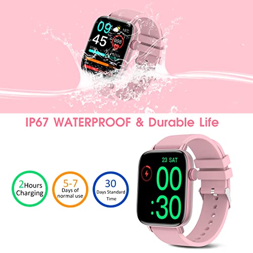 LOJUSIMEH Smart Watch for Android iOS(Answer/Make Call) - 1.9" Full Screen Smartwatch for Women, 25 Sport Modes, Fitness Tracker Smart Watch with Heart Rate Sleep Monitor, BP, SpO2, Step Counter