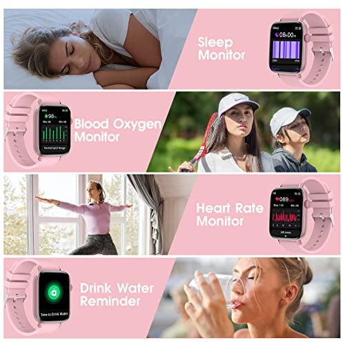 LOJUSIMEH Smart Watch for Android iOS(Answer/Make Call) - 1.9" Full Screen Smartwatch for Women, 25 Sport Modes, Fitness Tracker Smart Watch with Heart Rate Sleep Monitor, BP, SpO2, Step Counter