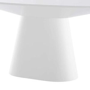Modway Provision 75" Oval MDF Wood Dining Table in White Finish