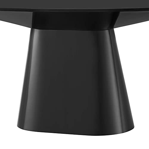 Modway Provision 75" Oval MDF Wood Dining Table in Black Finish