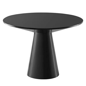 modway provision 75" oval mdf wood dining table in black finish