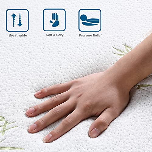 Inofia Folding Mattress, 4 Inch Memory Foam Trifold Mattress with Ultra Soft Bamboo Cover, Non-Slip Bottom & Breathable Mesh Sides, Foldable Guest Mattress, Single Size (75" x 25" x 4")