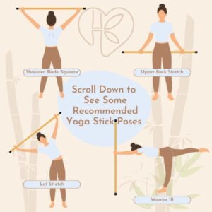 Karma Heart Yoga Stick - Stretch Bar - Natural Bamboo 5ft Mobility Stick for Strength and Flexibility - Versatile and Durable Posture Stick - Stretch Stick Mobility Expansion - Exercise Stick