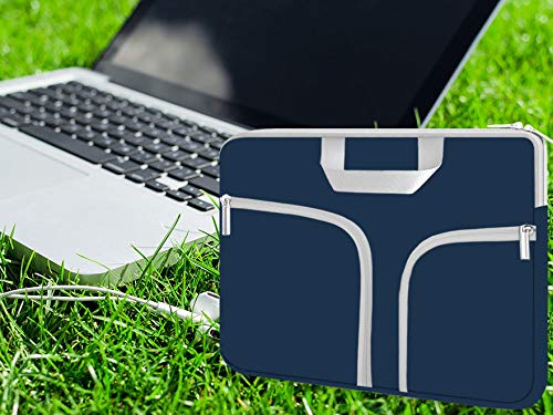 TsuiWah Chromebook Case 11.6-12.3 inch Laptop Sleeve Protective Cover Neoprene Computer Bag for 13 inch MacBook Air/Pro/HP Stream/Samsung/Surface X/7/6/5/4/3/Go 12.4" Chromebook with Handle, Navyblue