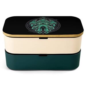 cthulhu bento lunch box leak-proof bento box food containers with 2 compartments for offce work picnic green-style