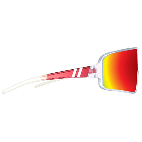 Blenders Eyewear Eclipse – Polarized Sunglasses – Wrap-Around Lens – 100% UV Protection – For Men – Hot Rageous