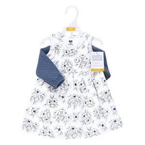 Hudson Baby Baby Girls' Quilted Cardigan and Dress, Blue Toile, 9-12 Months