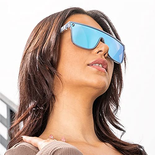 Blenders Eyewear SciFi – Polarized Sunglasses – Single-Lens with a Flat-Top Design – 100% UV Protection – For Men & Women – Dynasty Ice