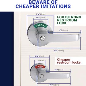 FORTSTRONG Commercial Door Handle with Privacy in-Use- Vacant Indicator Lock for Men or Women ANSI Grade 3 ADA Compliant FS2123BK Bathroom