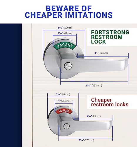 FORTSTRONG Commercial Door Handle with Privacy in-Use- Vacant Indicator Lock for Men or Women ANSI Grade 3 ADA Compliant FS2123BK Bathroom