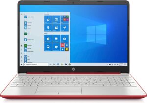 hp 15.6in laptop (intel pentium quad-core n5000, 4gb ram, 256gb ssd, hdmi, wifi, bluetooth, hd webcam, windows 10 s) (renewed) red