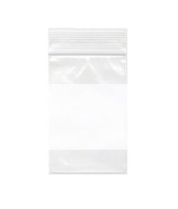 dazzling displays 100-pack 2 mil clear resealable poly bags with white block (2 x 3 inch)