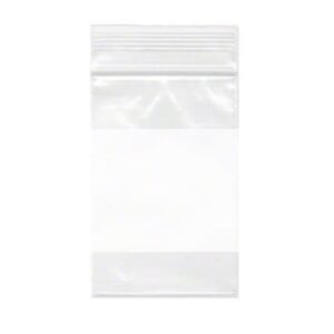 Dazzling Displays 100-Pack 2 Mil Clear Resealable Poly Bags with White Block (2 x 3 Inch)