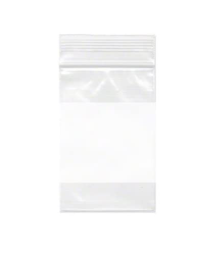 Dazzling Displays 100-Pack 2 Mil Clear Resealable Poly Bags with White Block (2 x 3 Inch)