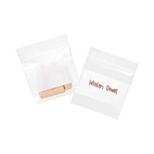 Dazzling Displays 100-Pack 2 Mil Clear Resealable Poly Bags with White Block (2 x 3 Inch)