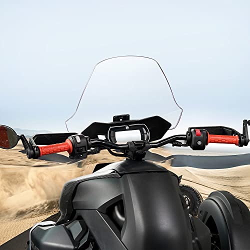 A & UTV PRO Adventure Wider Windshield for Can Am Ryker All Models Accessories, Upgrade XXL Adjustable Hard Coated Windscreen Wind Deflector, Replace OEM #219401032