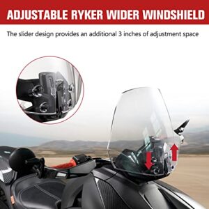 A & UTV PRO Adventure Wider Windshield for Can Am Ryker All Models Accessories, Upgrade XXL Adjustable Hard Coated Windscreen Wind Deflector, Replace OEM #219401032