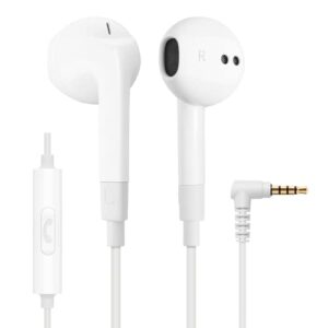 ludos ferox wired earbuds in-ear headphones, 5 year warranty, earphones with microphone, noise isolation corded for 3.5mm jack ear buds for iphone, samsung, computer, laptop, kids, school students