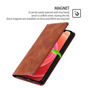 BANLEI2U Phone Cover Wallet Folio Case for Oppo REALME 7 PRO, Premium PU Leather Slim Fit Cover for REALME 7 PRO, Anti Shock, Light Brown