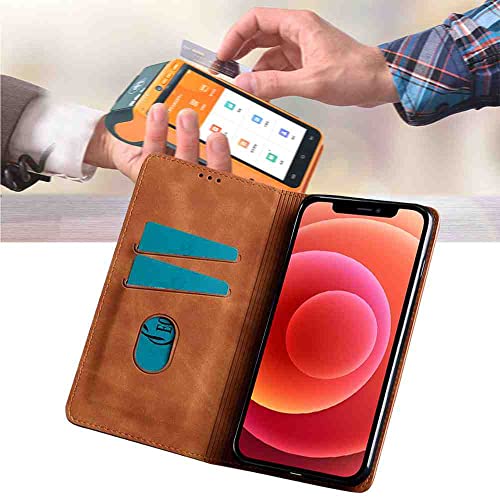 BANLEI2U Phone Cover Wallet Folio Case for Oppo REALME 7 PRO, Premium PU Leather Slim Fit Cover for REALME 7 PRO, Anti Shock, Light Brown