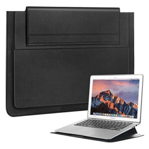 aplslpa laptop bag sleeve with stand, ultra-slim style, designed for 14 inch laptop, also compatible with 13, 13.3 and 13.6 inch laptop, for macbook pro/air, dell, hp, surface book (black)