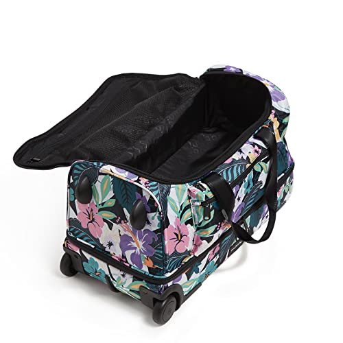 Vera Bradley Women's Recycled Ripstop Foldable Rolling Duffel Bag, Island Floral, One Size