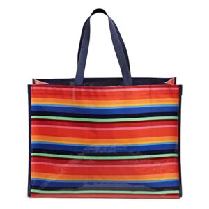 vera bradley women's market tote bag, bright stripe, one size