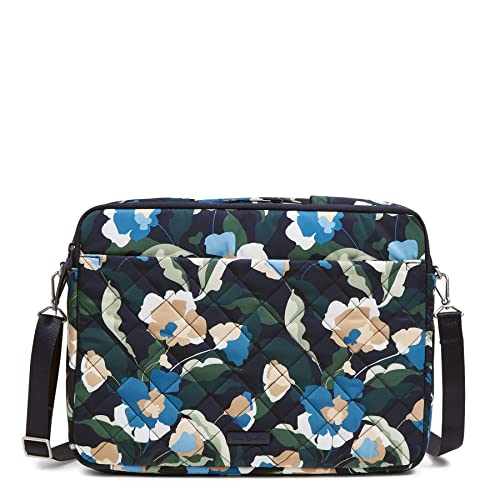 Vera Bradley Women's Performance Twill Laptop Crossbody Workstation, Immersed Blooms, One Size