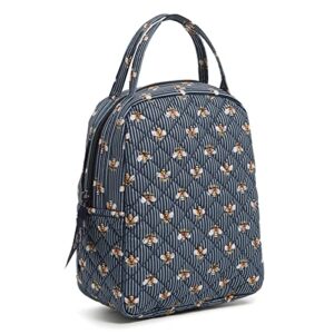 Vera Bradley Women's Cotton Lunch Bunch Lunch Bag, Bees Navy - Recycled Cotton, One Size