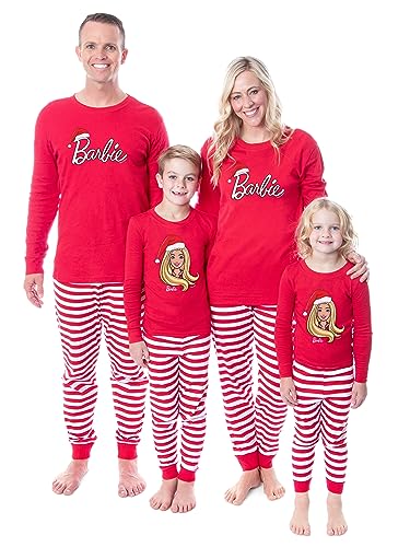 INTIMO Barbie Family Christmas Logo Santa Unisex Sleep 2 Piece Pajama Set (Adult, Small)