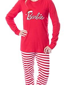 INTIMO Barbie Family Christmas Logo Santa Unisex Sleep 2 Piece Pajama Set (Adult, Small)