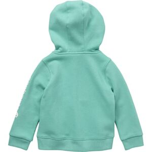 Carhartt Girls' Toddler Long-Sleeve Half-Zip Hooded Sweatshirt, Cockatoo, 3T