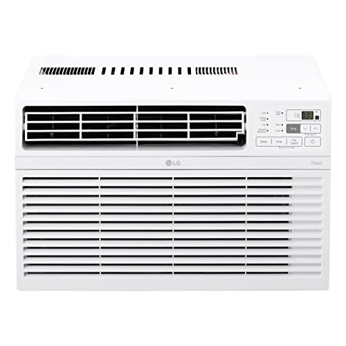 LG 8000 BTU Window Air Conditioners 2023 New Remote Control WiFi Enabled App Ultra-Quite Washable Filter Cools 340 Sq. Ft for Small & Medium Room AC Unit Easy Install White LW8017ERSM1