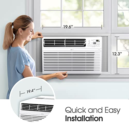 LG 8000 BTU Window Air Conditioners 2023 New Remote Control WiFi Enabled App Ultra-Quite Washable Filter Cools 340 Sq. Ft for Small & Medium Room AC Unit Easy Install White LW8017ERSM1