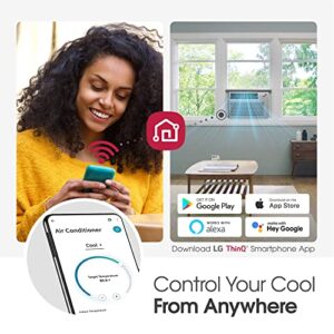 LG 8000 BTU Window Air Conditioners 2023 New Remote Control WiFi Enabled App Ultra-Quite Washable Filter Cools 340 Sq. Ft for Small & Medium Room AC Unit Easy Install White LW8017ERSM1