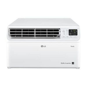 lg 10000 btu window air conditioners [2023 new] dual inverter remote wifi enabled app ultra-quite washable filter cools 450 sq.ft ac unit air conditioner easy install white lw1022fvsm
