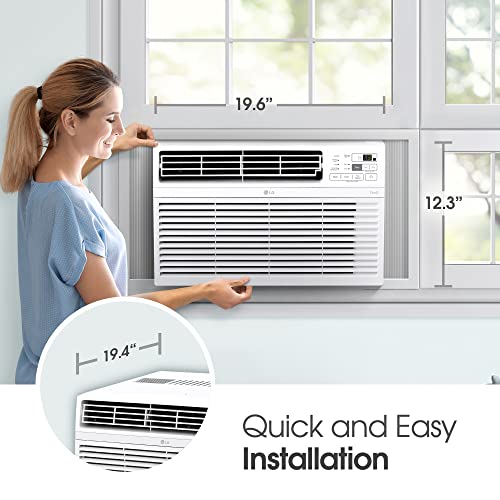 LG 10000 BTU Window Air Conditioners [2023 New] Remote Control WiFi App Ultra-Quite Washable Filter Cools 450Sq.Ft for Medium & Large Room AC Unit air conditioner Easy Install White LW1017ERSM1