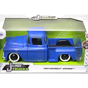 MiJo Exclusives Jada Toys 1:24 1955 Chevrolet Stepside Truck - Matte Blue - Just Trucks - 34295