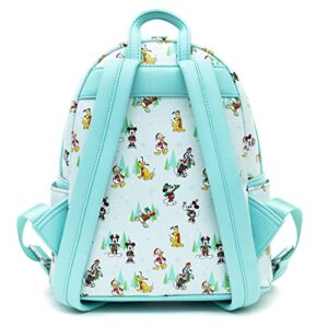 Loungefly Disney Classics, Disney Holiday Sensational Six Mini Backpack, Mickey Mouse Minnie Donald Daisy Goofy Pluto