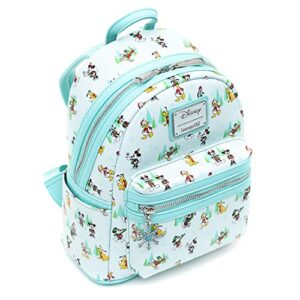 Loungefly Disney Classics, Disney Holiday Sensational Six Mini Backpack, Mickey Mouse Minnie Donald Daisy Goofy Pluto