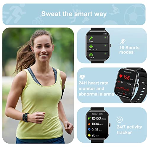 Smart Watches for Men Women (Call Receive/Dial) Smart Watch with Text and Call 1.83" Fitness Watch with Heart Rate,Blood Oxygen,Sleep Monitor Step Calorie Counter Smartwatches for Android iOS Phones