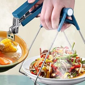 Kitchen Hot Plate Gripper,Anti scald disc holder，Tongs Silicone Gloves，Anti scalding pad-6 Pack High temperature resistant anti-skid bowl anti-skid stainless steel Avoid Scalding Kitchenware Set