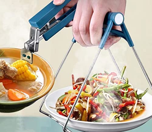 Kitchen Hot Plate Gripper,Anti scald disc holder，Tongs Silicone Gloves，Anti scalding pad-6 Pack High temperature resistant anti-skid bowl anti-skid stainless steel Avoid Scalding Kitchenware Set