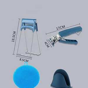 Kitchen Hot Plate Gripper,Anti scald disc holder，Tongs Silicone Gloves，Anti scalding pad-6 Pack High temperature resistant anti-skid bowl anti-skid stainless steel Avoid Scalding Kitchenware Set