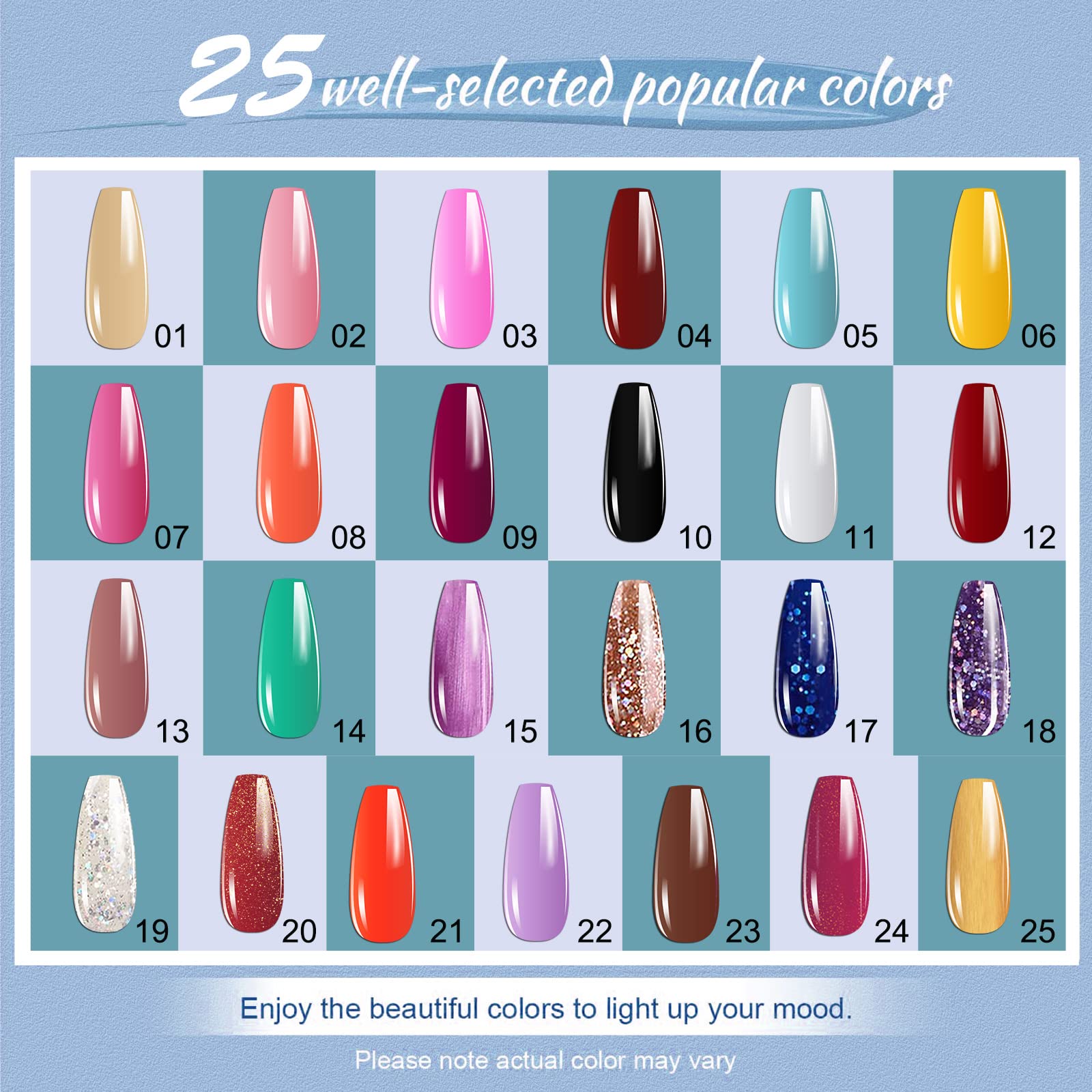 YALSYNY Gel nail polish set,uv led nail lamp,nail tool kit,No Wipe Beautiful Colors Base Top Coat