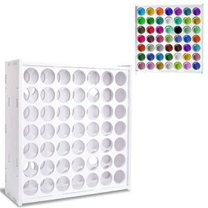 yuionnay craft paint storage-paint rack organizer with 49 holes for miniature paint set - wall-mounted craft paint storage rack - 2oz craft paint holder for apple barrel, folkart