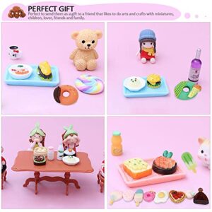 150 Pieces Miniature Food Drink Bottles Soda Pop Cans Pretend Play Kitchen Game Party Accessories Toy Hamburger Cake Ice Cream Tableware for 1/12 Doll House