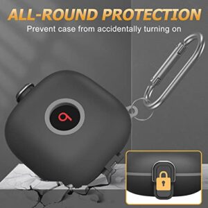 [Upgrade Lock] Case for Beats Fit Pro 2021 Earbuds Armor Shockproof Protective with Anti-Lost Lanyard Keychain (Black)